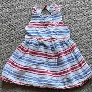 Old Navy White Dress with Red & Blue Stripes - Sleeveless Sundress
